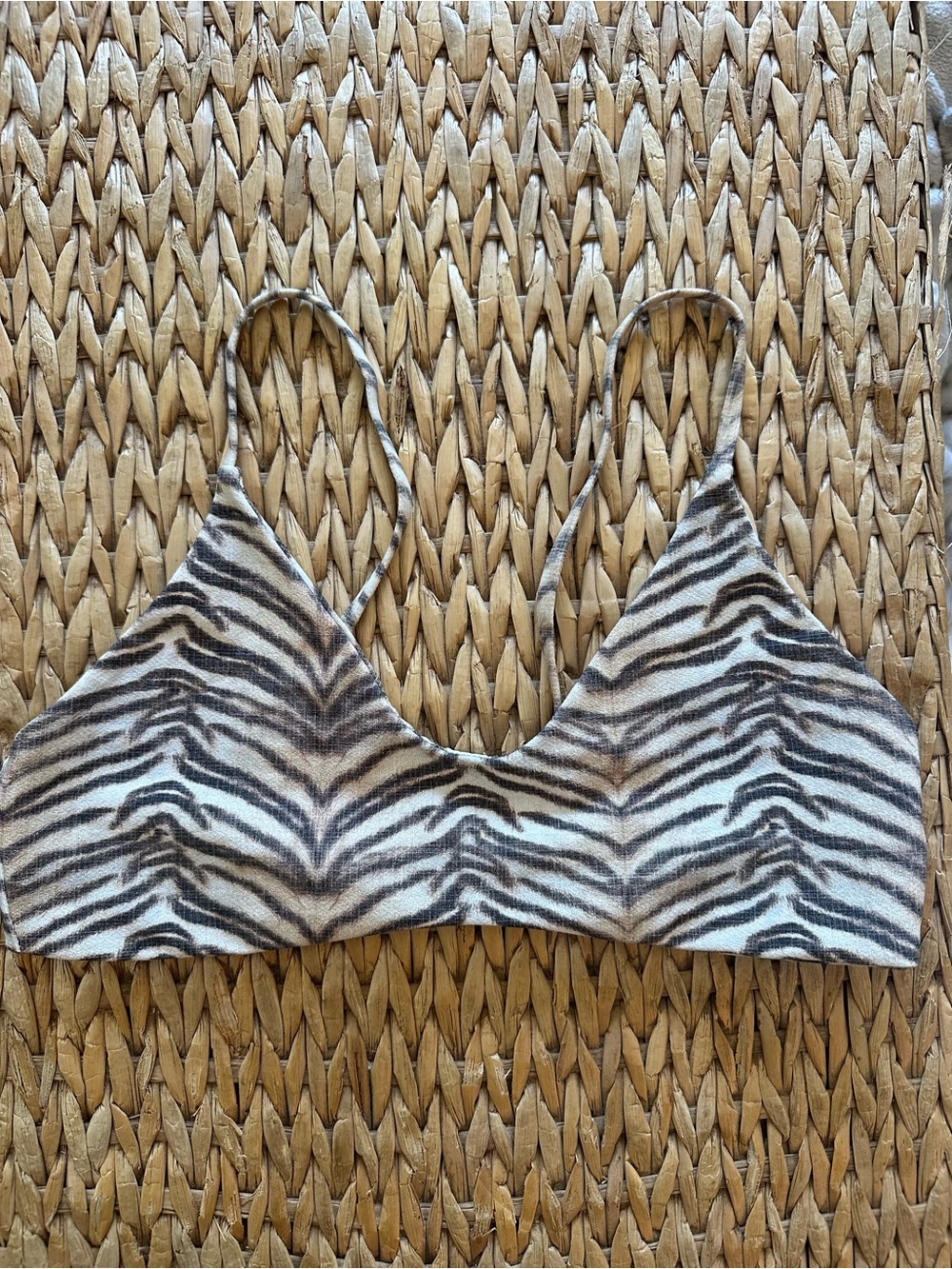 Boys + Arrows Zebra Print Bralette in Neutral Tones